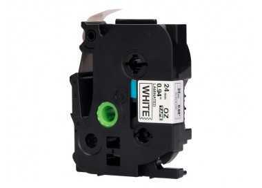 Cinta q-connect tze-251 blanco-negro 24mm longitud 8 mt