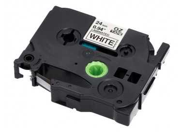 Cinta q-connect tze-251 blanco-negro 24mm longitud 8 mt