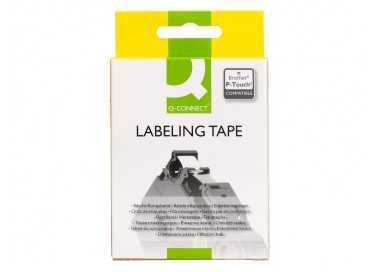 Cinta q-connect tze-251 blanco-negro 24mm longitud 8 mt