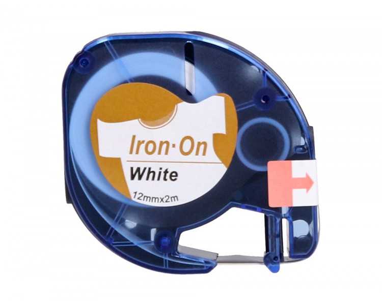 Cinta q-connect 12mm x 2mt negro-blanco para ropa para maquina letratag