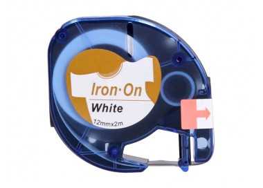 Cinta q-connect 12mm x 2mt negro-blanco para ropa para maquina letratag