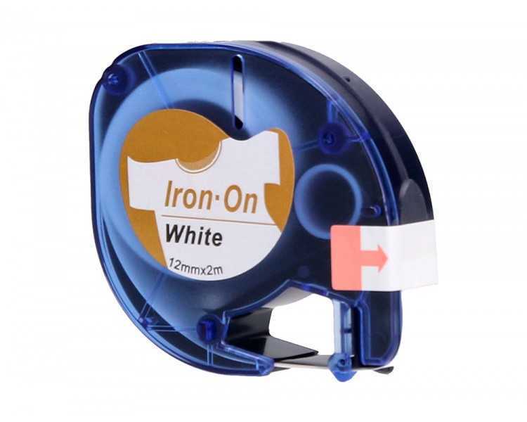 Cinta q-connect 12mm x 2mt negro-blanco para ropa para maquina letratag