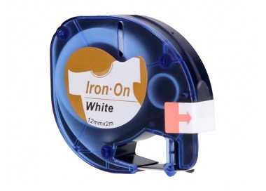 Cinta q-connect 12mm x 2mt negro-blanco para ropa para maquina letratag