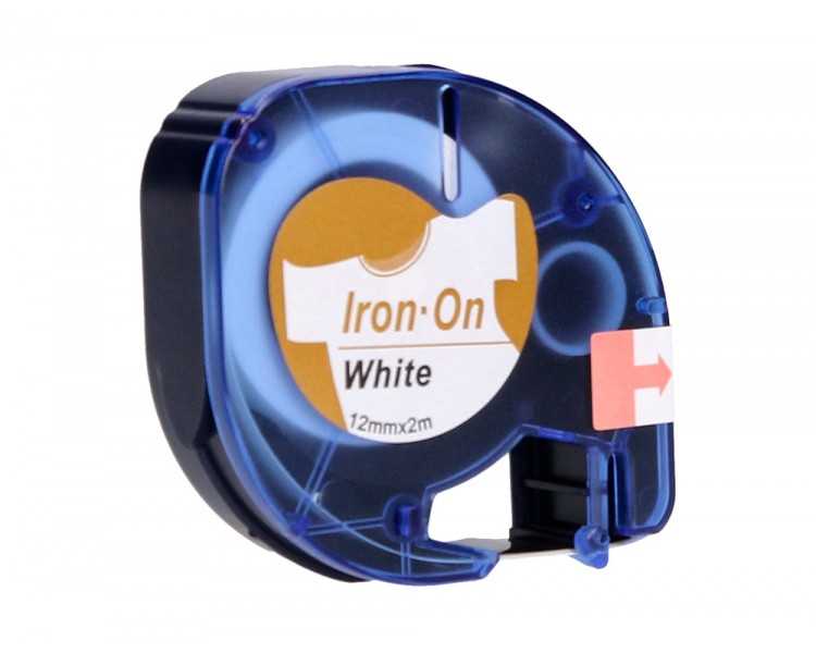 Cinta q-connect 12mm x 2mt negro-blanco para ropa para maquina letratag