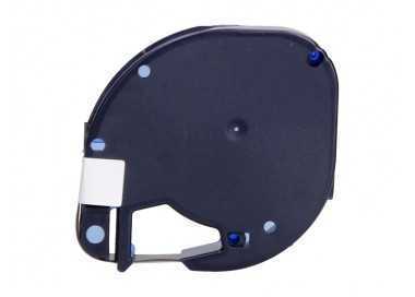 Cinta q-connect 12mm x 2mt negro-blanco para ropa para maquina letratag
