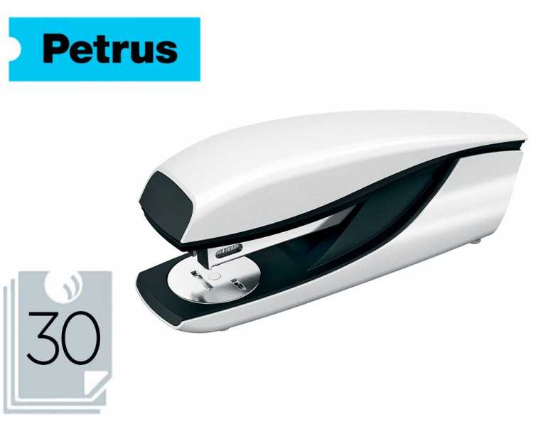 Grapadora petrus 635 wow blanca metalizada capacidad 30 hojas