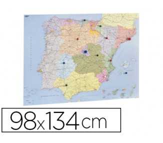 Mapa mural faibo españa y portugal autonomico plastificado enrollado 98x134 cm