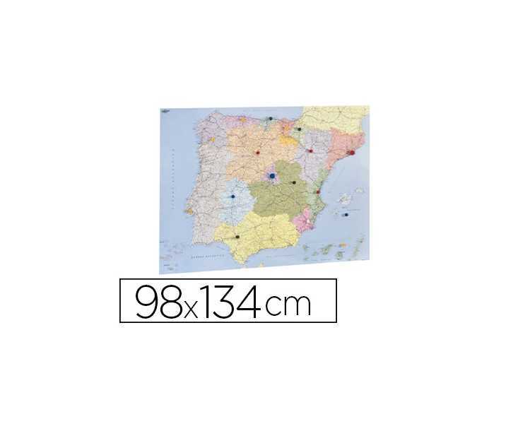 Mapa mural faibo españa y portugal autonomico plastificado enrollado 98x134 cm