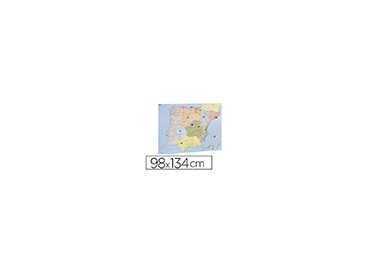 Mapa mural faibo españa y portugal autonomico plastificado enrollado 98x134 cm