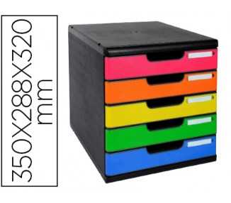 Fichero cajones sobremesa exacompta iderama arlequin 5 cajones multicolores 350x288x320 mm