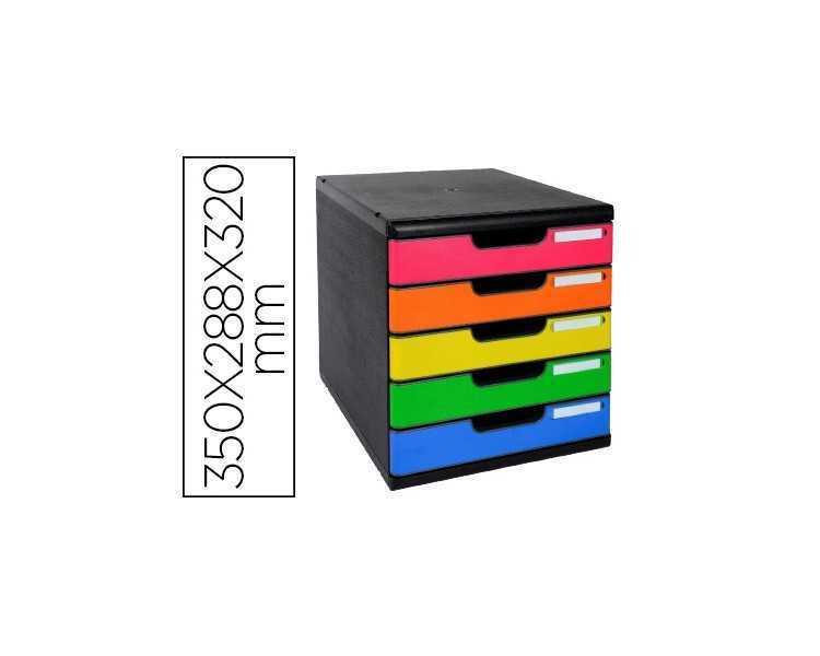 Fichero cajones sobremesa exacompta iderama arlequin 5 cajones multicolores 350x288x320 mm