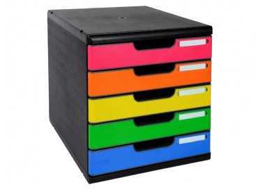 Fichero cajones sobremesa exacompta iderama arlequin 5 cajones multicolores 350x288x320 mm