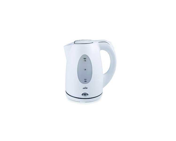 Hervidor de agua lacor electrico color blanco potencia 2000w capacidad 1,5 l
