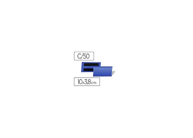 Funda durable magnetica 100x38 mm plastico azul ventana transparente pack de 50 unidades Funda durable magnetica 100x38 mm plastico azul ventana transparente pack de 50 unidades