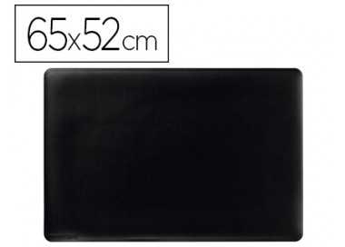 Vade sobremesa durable negro antideslizante contorneado 65x52 cm