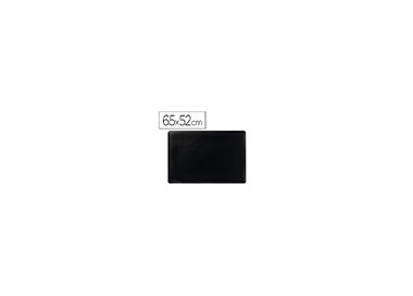 Vade sobremesa durable negro antideslizante contorneado 65x52 cm