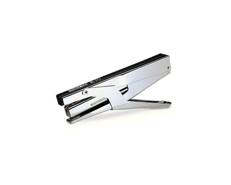 Grapadora tenaza rapid e10 cromado/negro capacidad 15 hojas usa grapas n 10