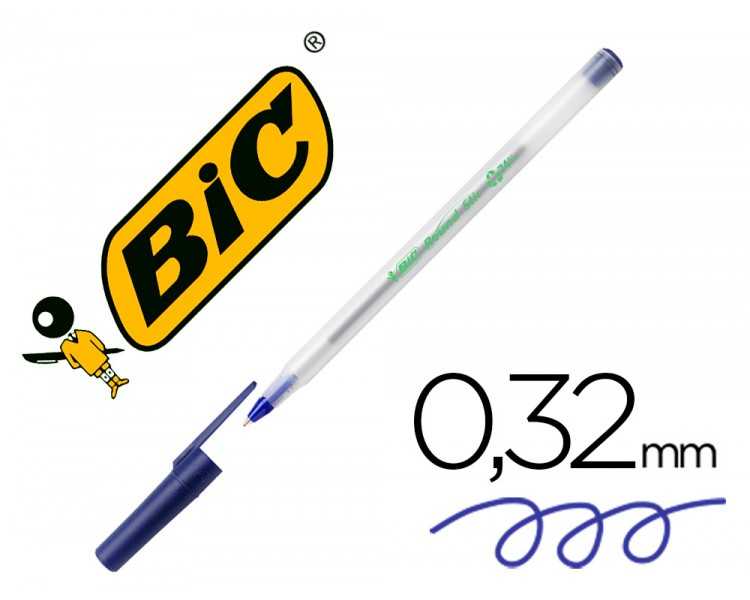 Boligrafo bic ecolutions round stic azul