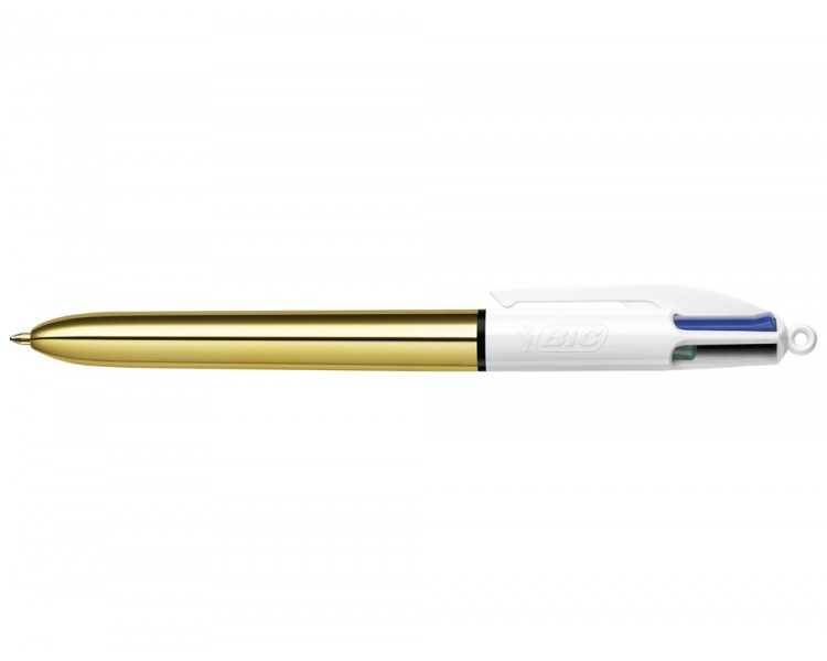 Boligrafo bic cuatro colores shine oro punta de 1 mm