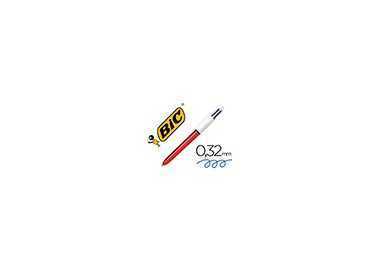 Boligrafo bic cuatro colores shine rojo punta de 1 mm