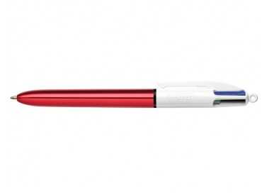Boligrafo bic cuatro colores shine rojo punta de 1 mm