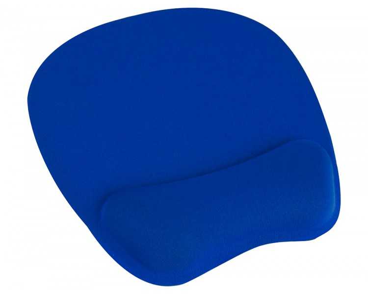 Alfombrilla para raton q-connect con reposamuñecas ergonomica de gel color azul 225x240x20 mm