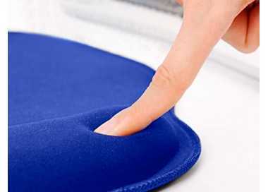 Alfombrilla para raton q-connect con reposamuñecas ergonomica de gel color azul 225x240x20 mm