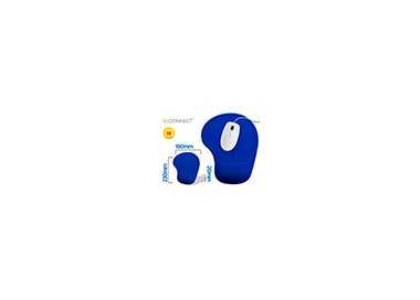 Alfombrilla para raton q-connect reposamuñecas de gel color azul 190x230x20 mm