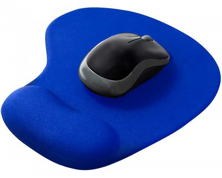 Alfombrilla para raton q-connect reposamuñecas de gel color azul 190x230x20 mm