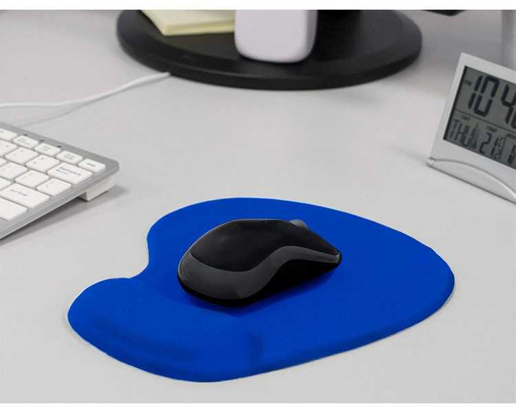 Alfombrilla para raton q-connect reposamuñecas de gel color azul 190x230x20 mm