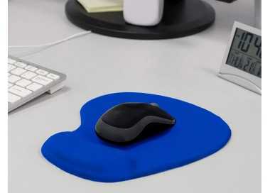 Alfombrilla para raton q-connect reposamuñecas de gel color azul 190x230x20 mm