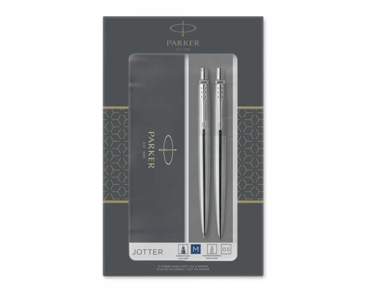 Juego parker jotter duo acero ct boligrafo + portaminas
