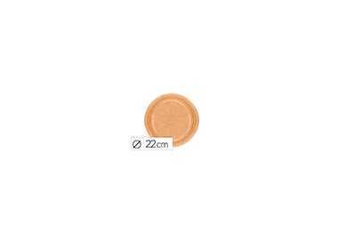 Plato carton biodegradable marron 22 cm paquete de 50 unidades
