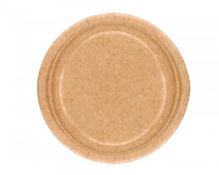 Plato carton biodegradable marron 22 cm paquete de 50 unidades
