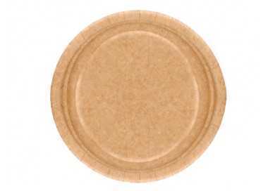 Plato carton biodegradable marron 22 cm paquete de 50 unidades