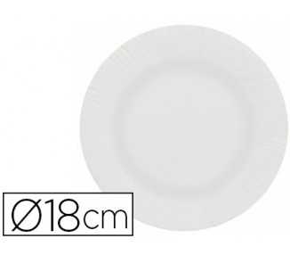 Plato papel reciclable blanco 18 cm paquete 50 unidades