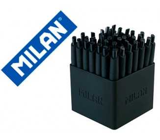 Boligrafo milan p1 retractil 1 mm touch mini negro expositor de 40 unidades