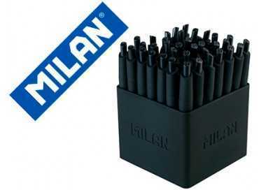 Boligrafo milan p1 retractil 1 mm touch mini negro expositor de 40 unidades