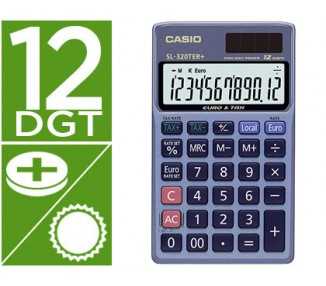 Calculadora casio sl-320ter bolsillo 12 digitos tax +/- conversion moneda tecla doble cero color azul