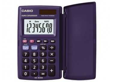 Calculadora casio hs-8ver bolsillo 8 digitos conversion moneda con tapa color azul Calculadora casio hs-8ver bolsillo 8 digitos conversion moneda con tapa color azul