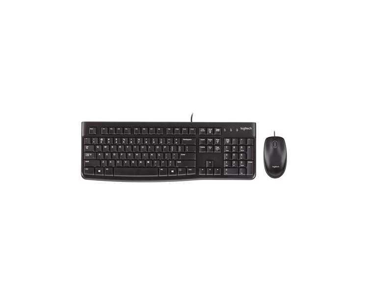 Set teclado + raton logitech mk120 usb con cable negro