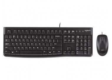 Set teclado + raton logitech mk120 usb con cable negro