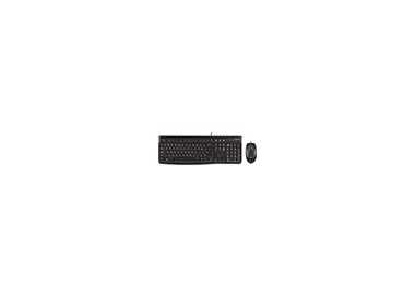 Set teclado + raton logitech mk120 usb con cable negro