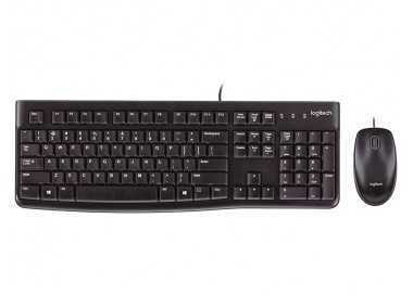 Set teclado + raton logitech mk120 usb con cable negro