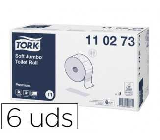 Papel higienico tork jumbo suave 2 capas 360 mt para dispensador t1 paquete de 6 rollos