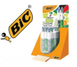 Boligrafo bic cuatro colores velours expositor de 30 unidades surtidas 230x125x149 mm