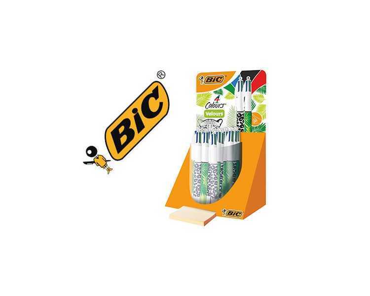 Boligrafo bic cuatro colores velours expositor de 30 unidades surtidas 230x125x149 mm