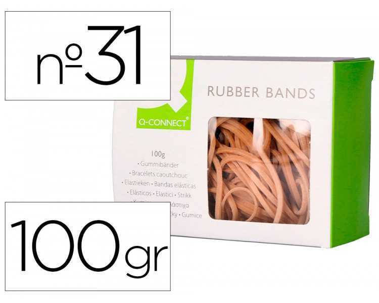 Gomillas elasticas q-connect 100 gr 60x3 mm numero 31
