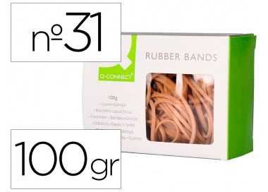 Gomillas elasticas q-connect 100 gr 60x3 mm numero 31