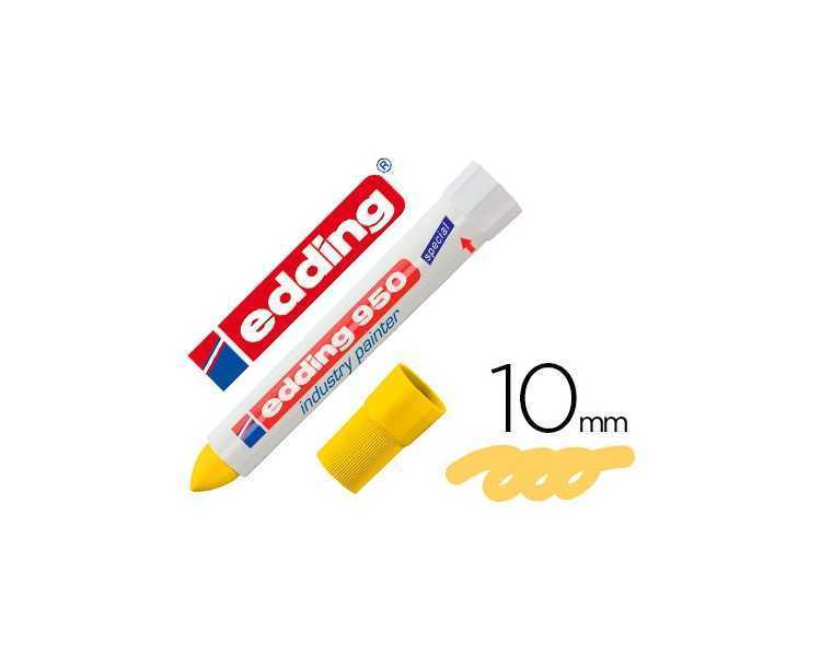 Marcador edding permanente 950 pasta opaca amarilla punta redonda 10 mm para superficies oxidadas o